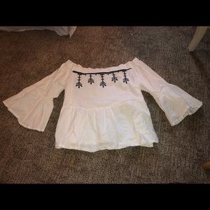White off the shoulder longsleeve